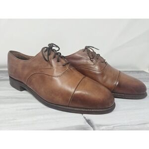 Cole Haan Bench Made In England Cap-toe Dress Shoes 8.5D Brown Oxford Vintage